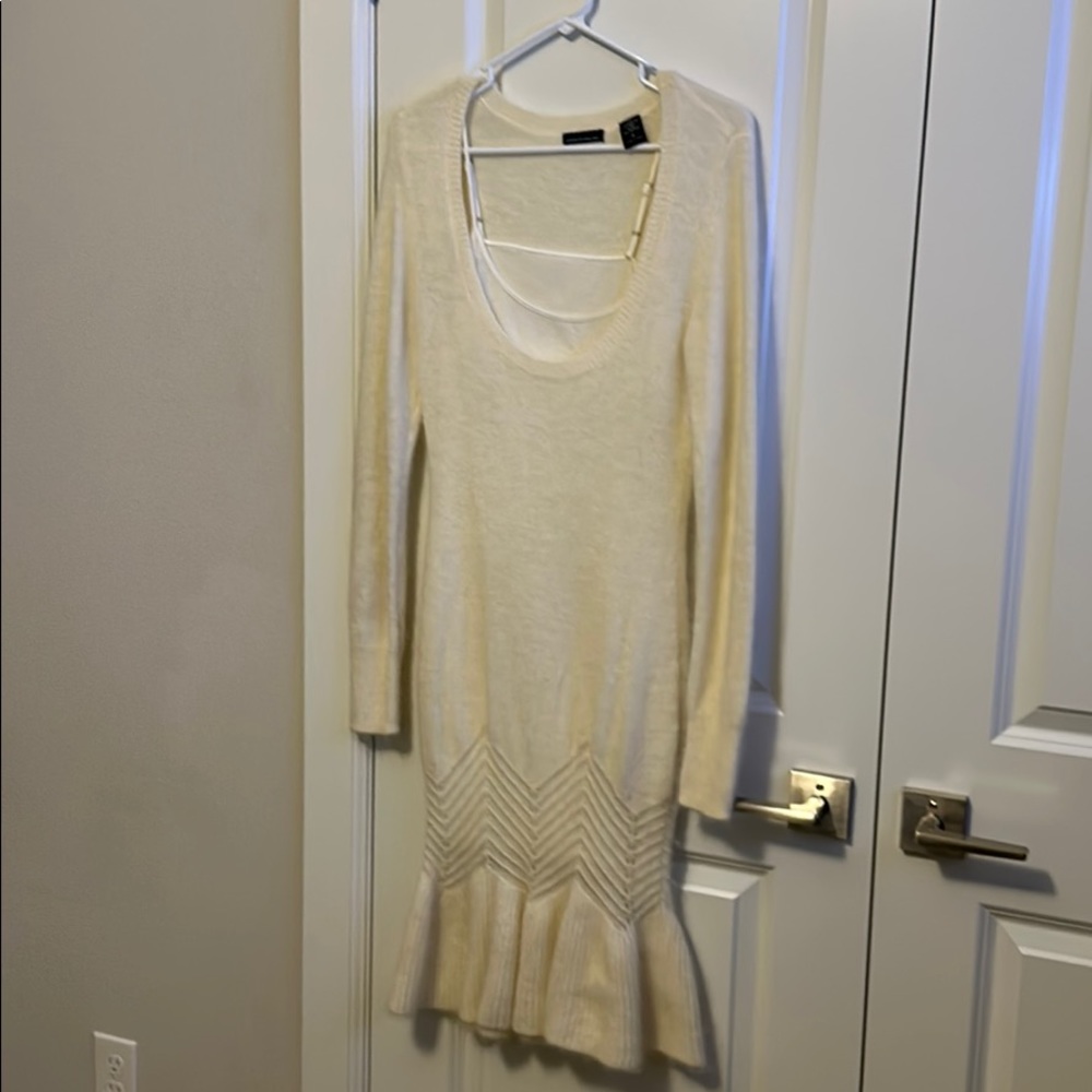 Beautiful Winter Cream Sweater Dress